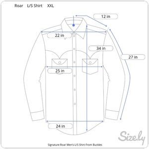 Roar Shirts - Roar Long Sleeve Button Down Shirt Buckle XXL Roar Shirts - Roar Long Sleeve Button Down Shirt Buckle XXL
